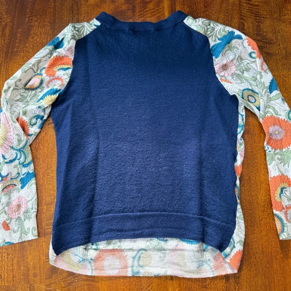 J.Crew 100% Merino Wool Floral Print Sweater